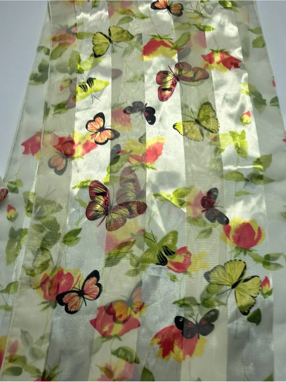 Vintage Lot of 3 Butterfly & Bugs Print Scarves Silk & Polyester 1 New
